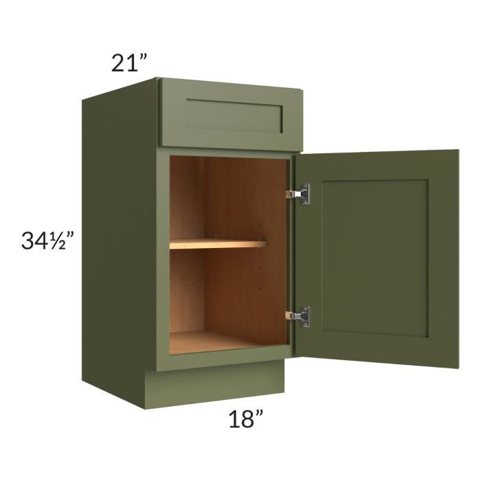 Midtown Hunter Green Shaker 18" Vanity Base Cabinet