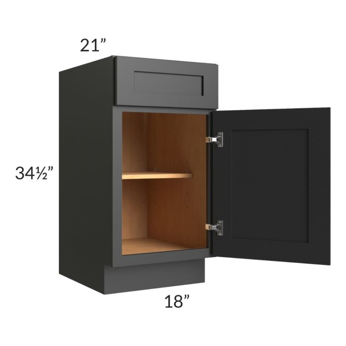 Midtown Black Shaker 18" Vanity Base Cabinet