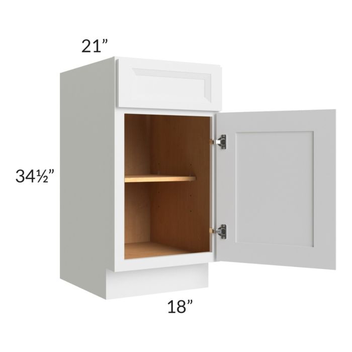 Salem White 18" Vanity Base Cabinet