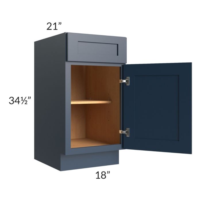 Midtown Blue Shaker 18" Vanity Base Cabinet