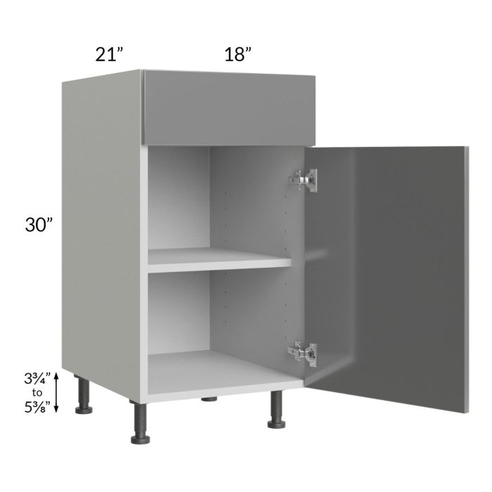 Milan Grey Gloss 18" Vanity Base Cabinet