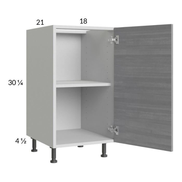 Euro Grey 18" Full Height Door Vanity Base Cabinet