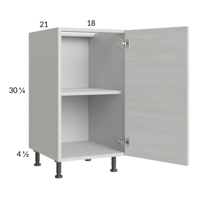 Euro White Grain 18" Full Height Door Vanity Base Cabinet