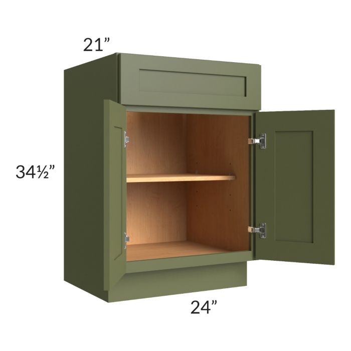 Midtown Hunter Green Shaker 24" Vanity Base Cabinet