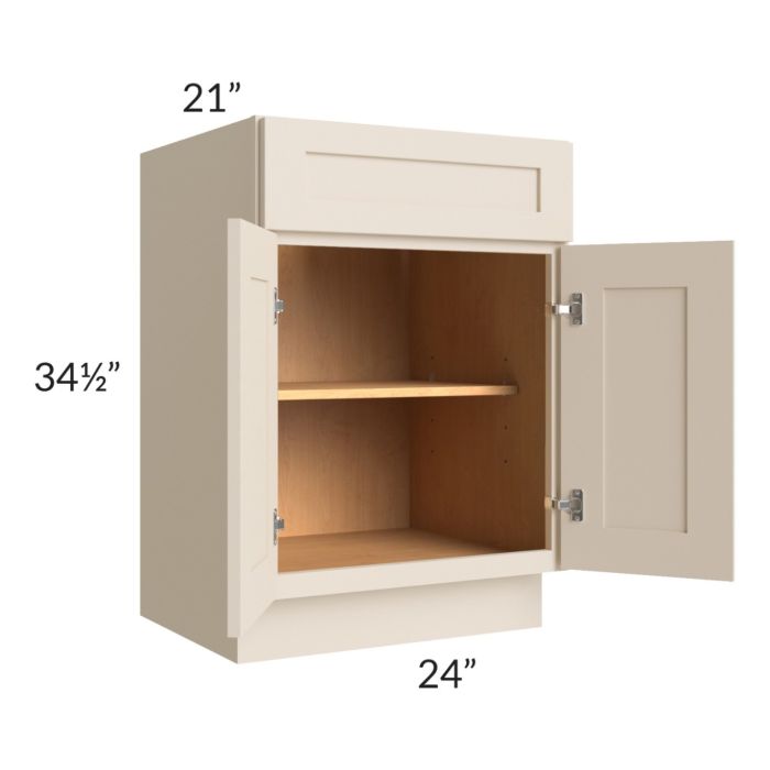 Midtown Cream Shaker 24" Vanity Base Cabinet