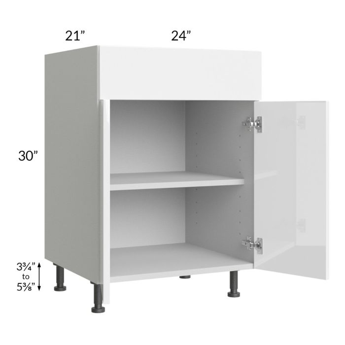 Milan White Gloss 24" Vanity Base Cabinet