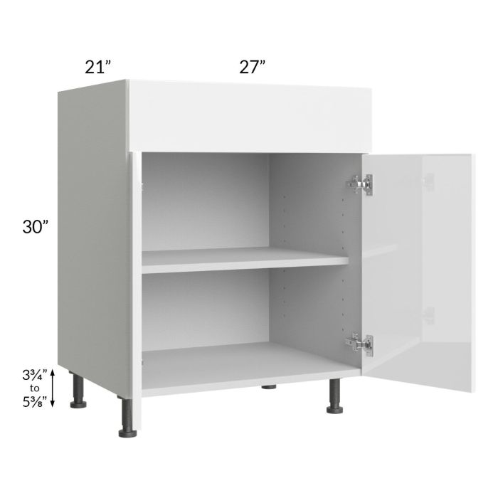 Milan White Gloss 27" Vanity Base Cabinet