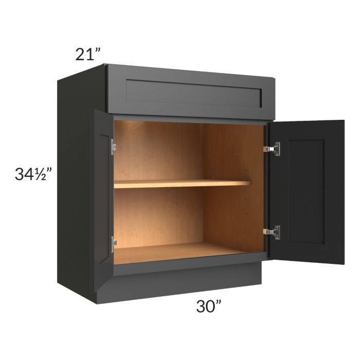 Midtown Black Shaker 30" Vanity Base Cabinet