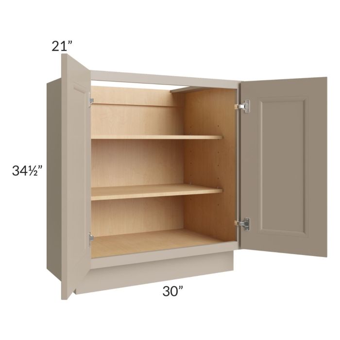 Tuscan Oyster 30" Full Height Door Vanity Base Cabinet