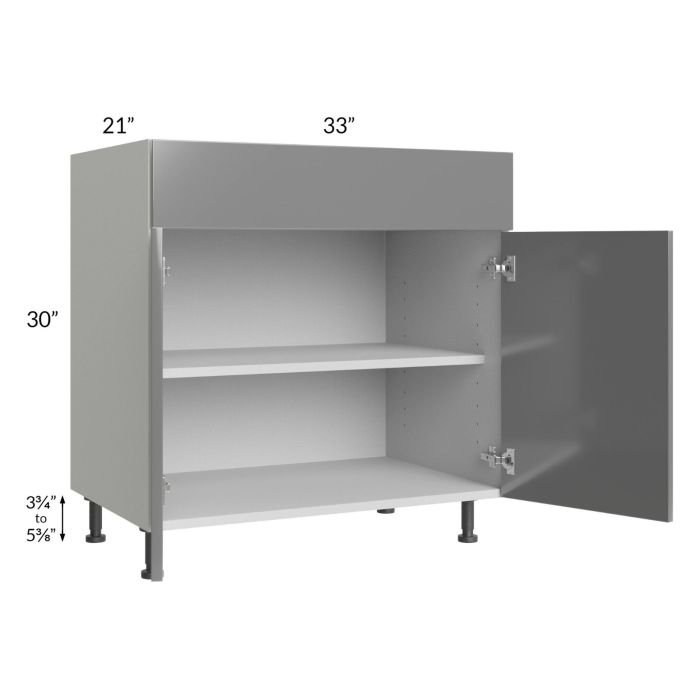 Milan Grey Gloss 33" Vanity Base Cabinet