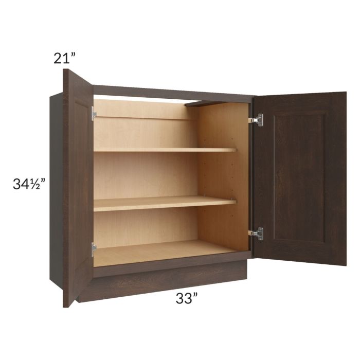 Tuscan Kona Brown 33" Full Height Door Vanity Base Cabinet