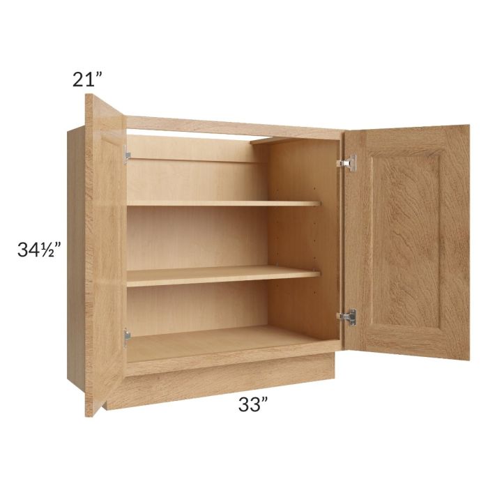 Tuscan Timber 33" Full Height Door Vanity Base Cabinet