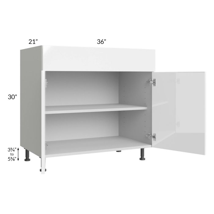 Milan White Gloss 36" Vanity Base Cabinet