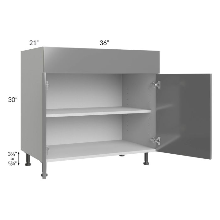 Milan Grey Gloss 36" Vanity Base Cabinet