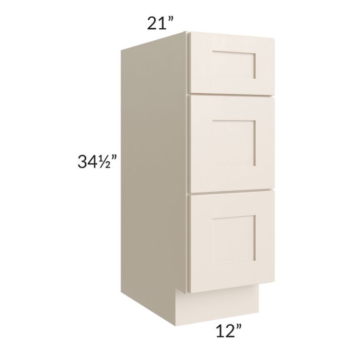12" Vanity 3-Drawer Base Cabinet