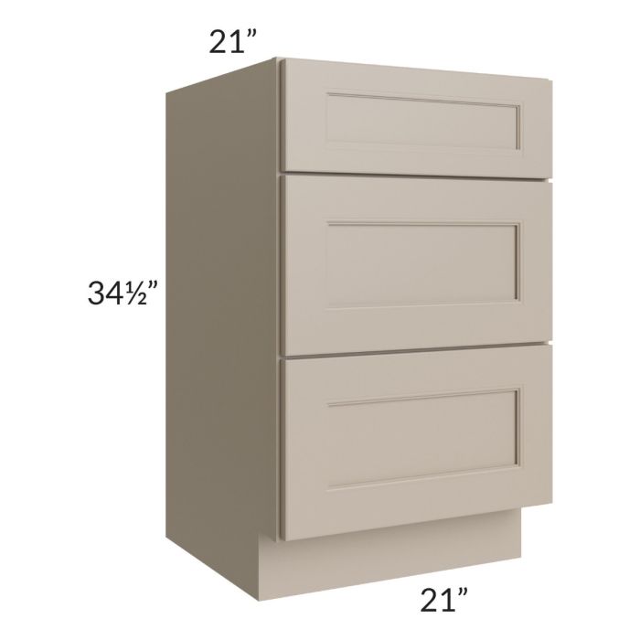 Tuscan Oyster 21" Vanity Drawer Base Cabinet