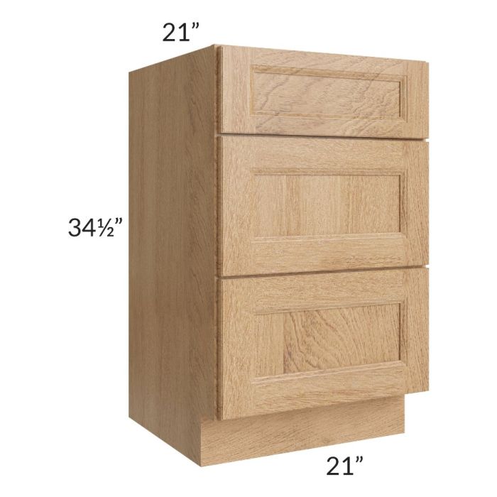 Tuscan Timber 21" Vanity Drawer Base Cabinet