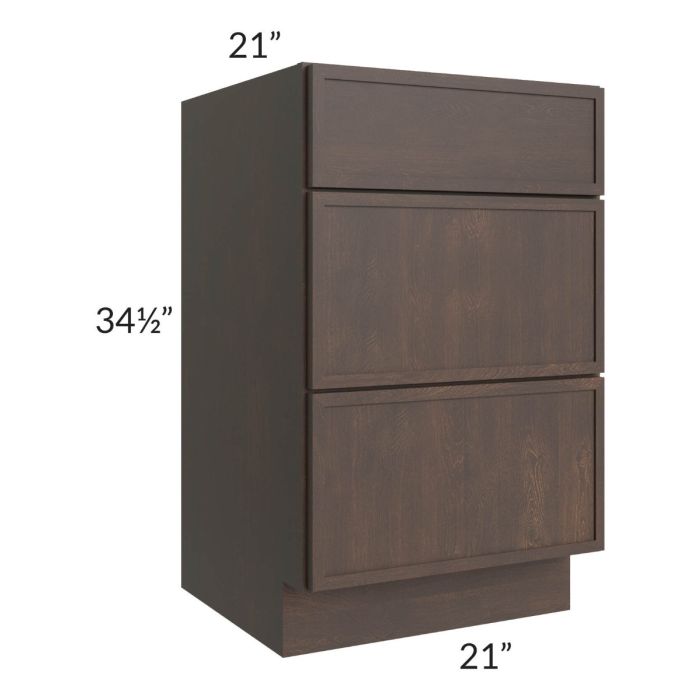 Vienna Kona Brown 21" Vanity Drawer Base Cabinet