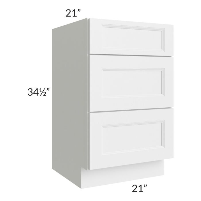 Union White 21" Vanity Drawer Base Cabinet