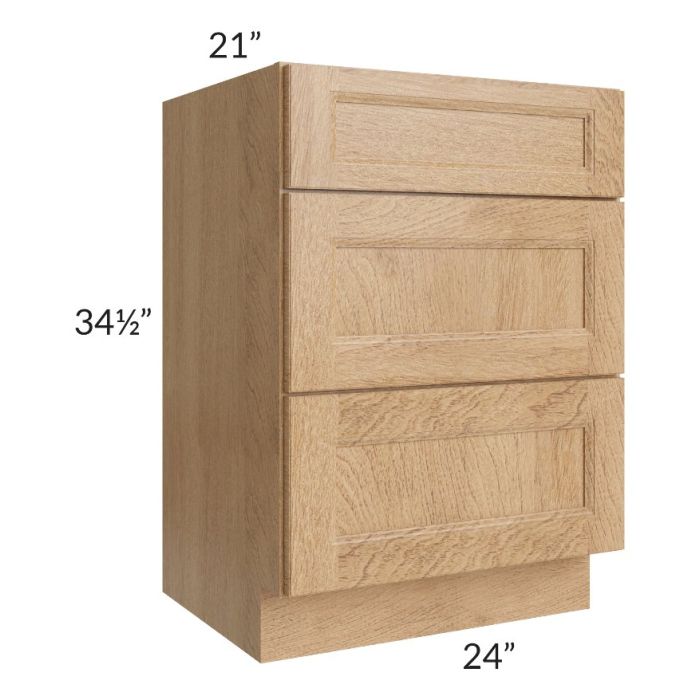 Tuscan Timber 24" Vanity Drawer Base Cabinet