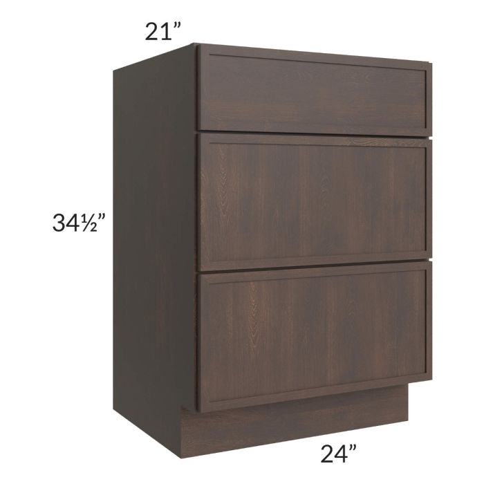 Vienna Kona Brown 24" Vanity Drawer Base Cabinet