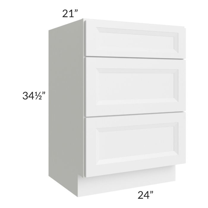 Salem White 24" Vanity Drawer Base Cabinet