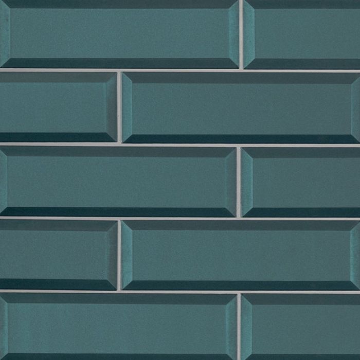 Verde Azul 2.5 x 8 x 8mm Beveled Tile