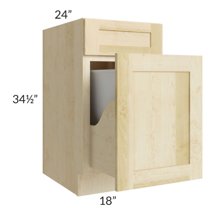 Unfinished Shaker 18" Trash Pullout Base Cabinet