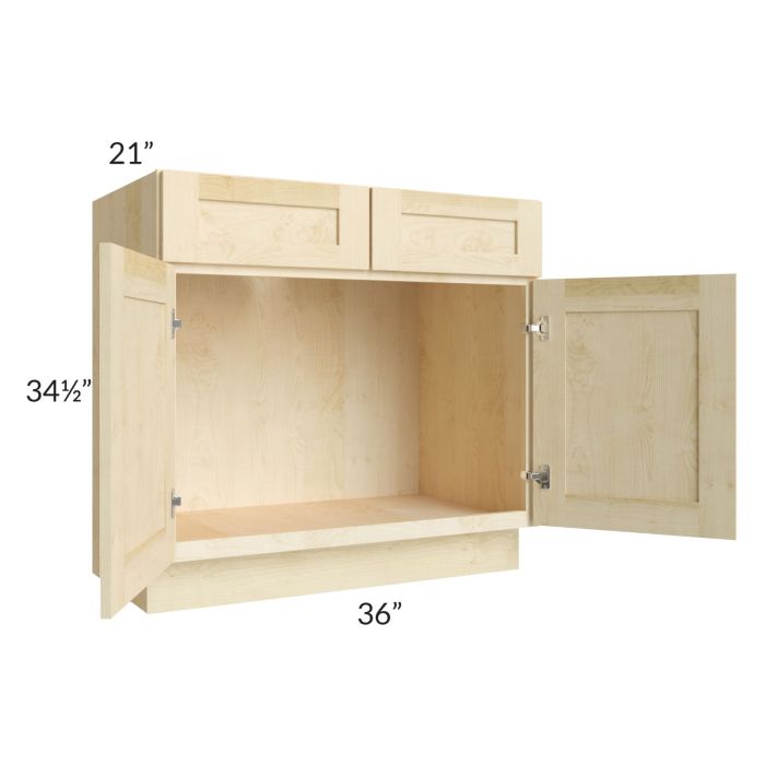 Unfinished Shaker 36" Vanity Sink Base Cabinet