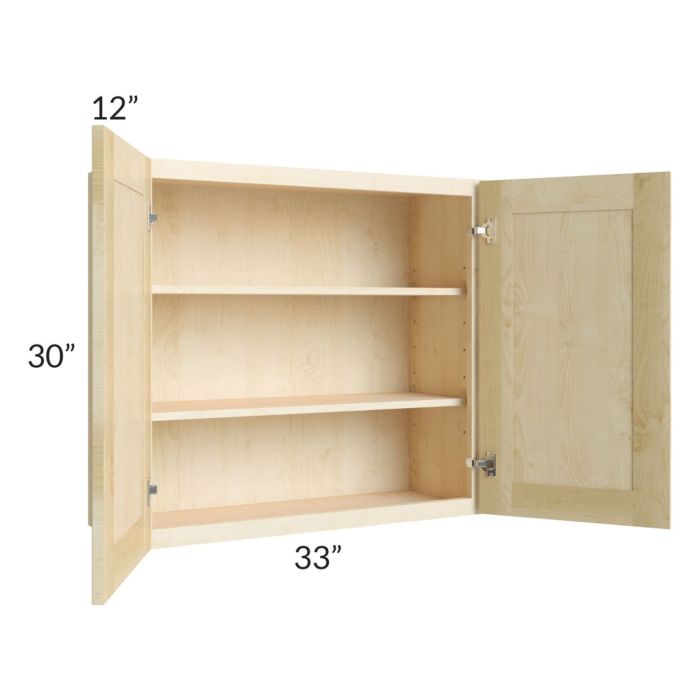 Unfinished Shaker 33x30 Wall Cabinet
