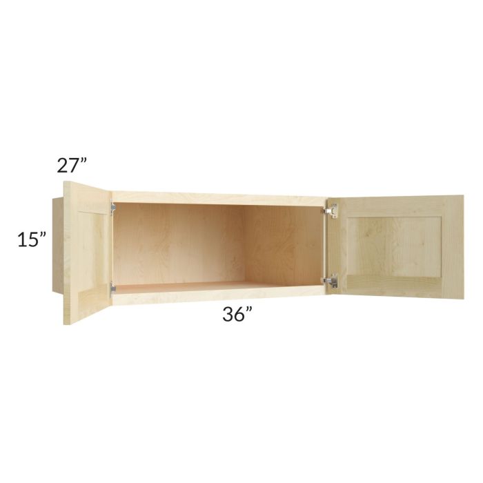 Unfinished Shaker 36x15x27 Wall Cabinet