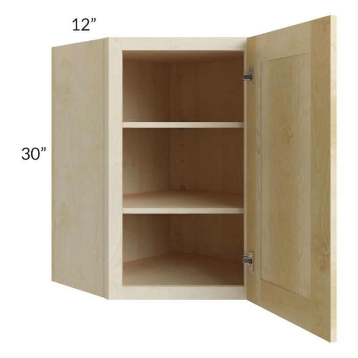 Unfinished Shaker 24x30 Wall Diagonal Corner Cabinet
