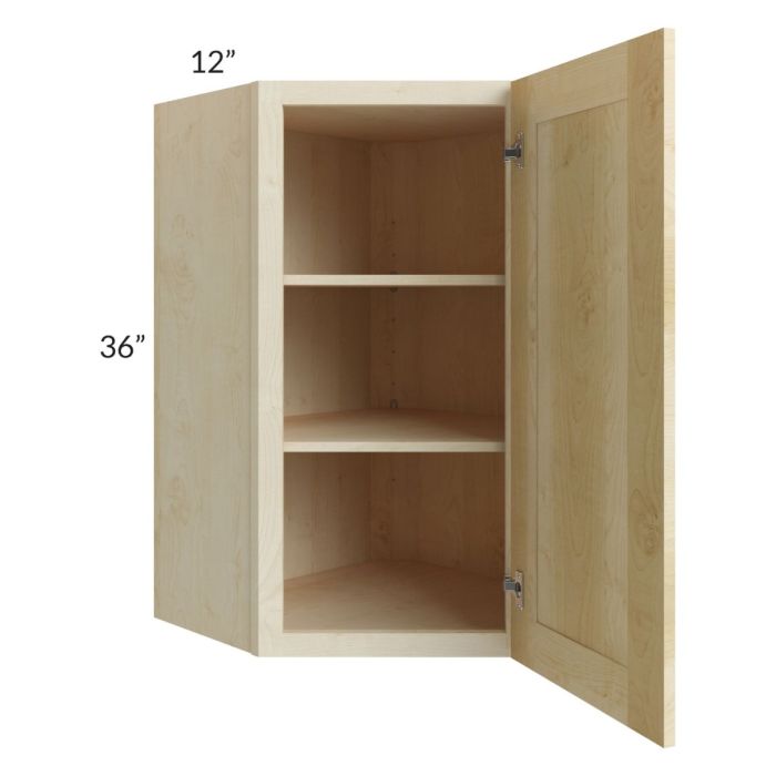 Unfinished Shaker 24x36 Wall Diagonal Corner Cabinet
