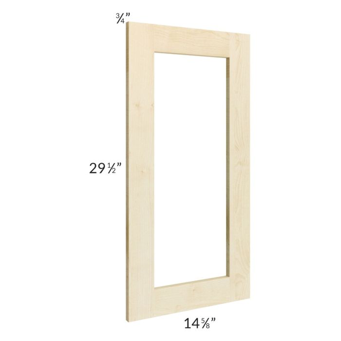 Unfinished Shaker 24x30 Wall Diagonal Corner Glass Door Only
