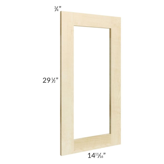 Unfinished Shaker 15x30 Glass Door Only