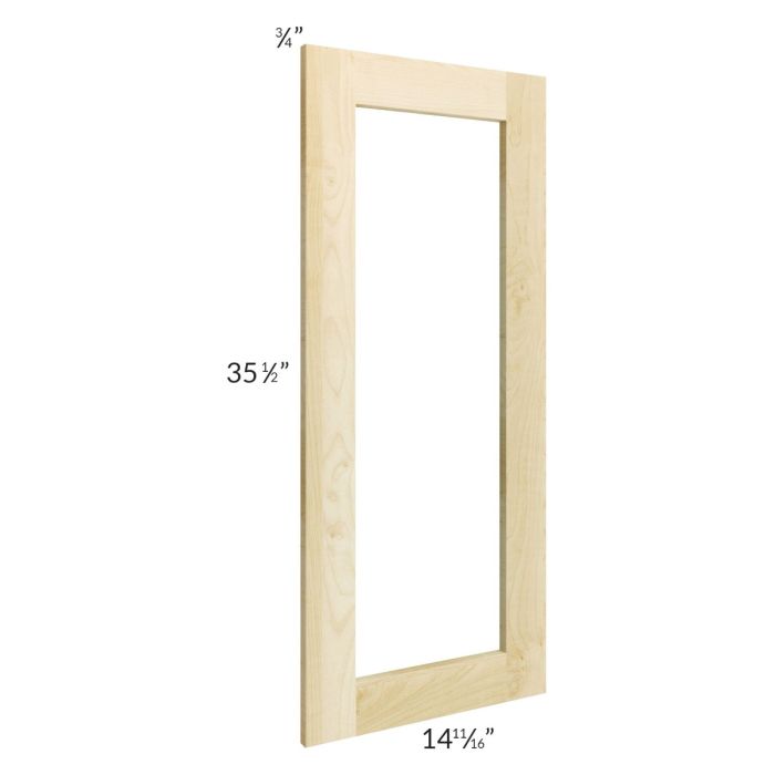 Unfinished Shaker 15x36 Glass Door Only