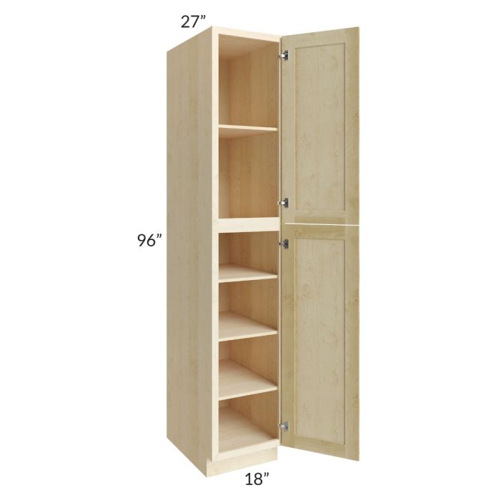 Unfinished Shaker 18x96x27 Wall Pantry Cabinet