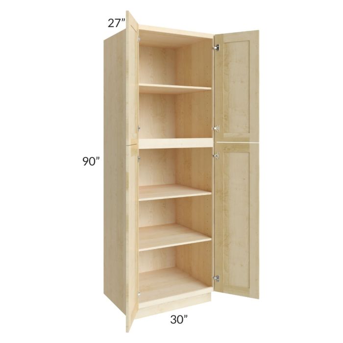 Unfinished Shaker 30x90x27 Wall Pantry Cabinet