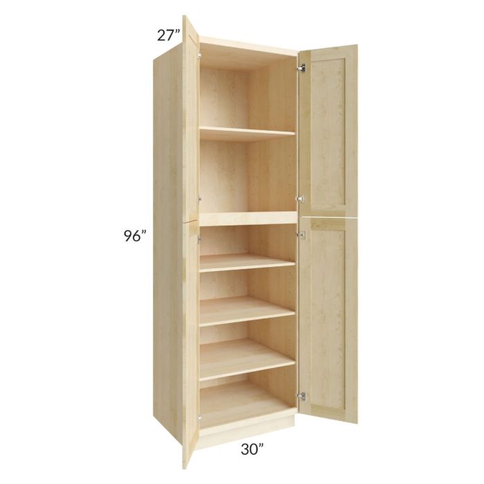Unfinished Shaker 30x96x27 Wall Pantry Cabinet