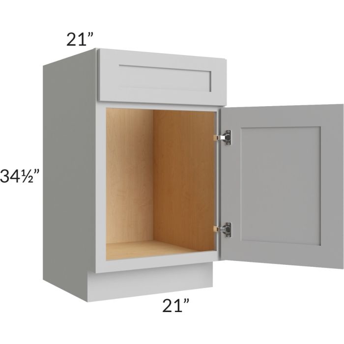 Midtown Painted Grey Shaker 21" Vanity Sink Base Cabinet