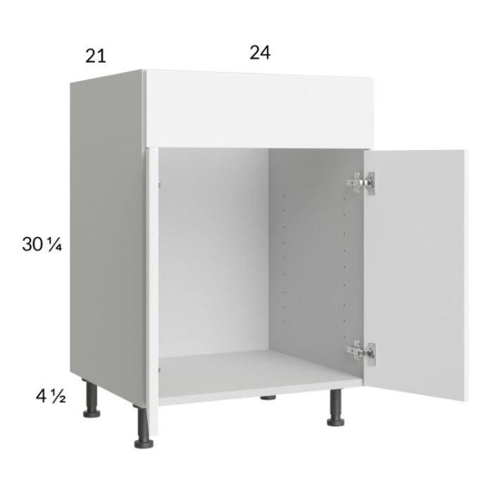 Euro Gloss White 24" Vanity Sink Base Cabinet