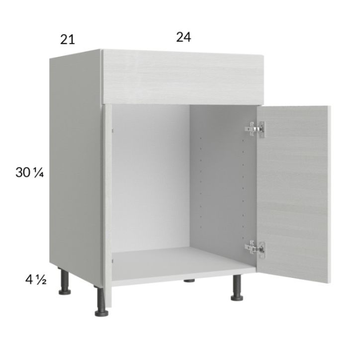 Euro White Grain 24" Vanity Sink Base Cabinet