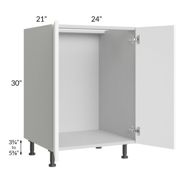 Milan White Matte 24" Full Height Door Vanity Sink Base Cabinet