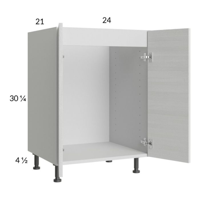 Euro White Grain 24" Full Height Door Vanity Sink Base Cabinet