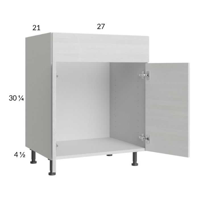 Euro White Grain 27" Vanity Sink Base Cabinet