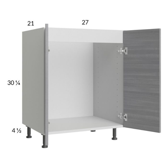 Euro Grey 27" Full Height Door Vanity Sink Base Cabinet