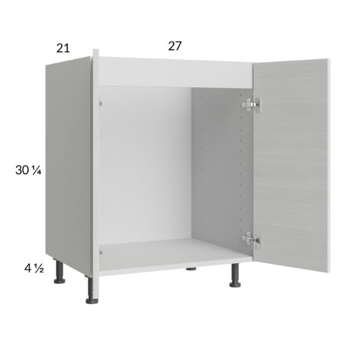 Euro White Grain 27" Full Height Door Vanity Sink Base Cabinet