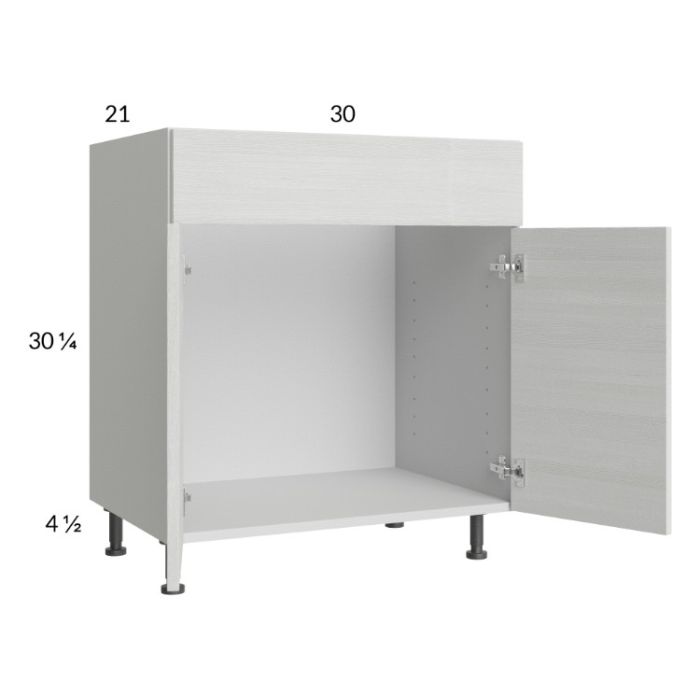 Euro White Grain 30" Vanity Sink Base Cabinet