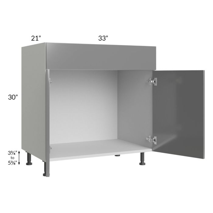 Milan Grey Gloss 33" Vanity Sink Base Cabinet