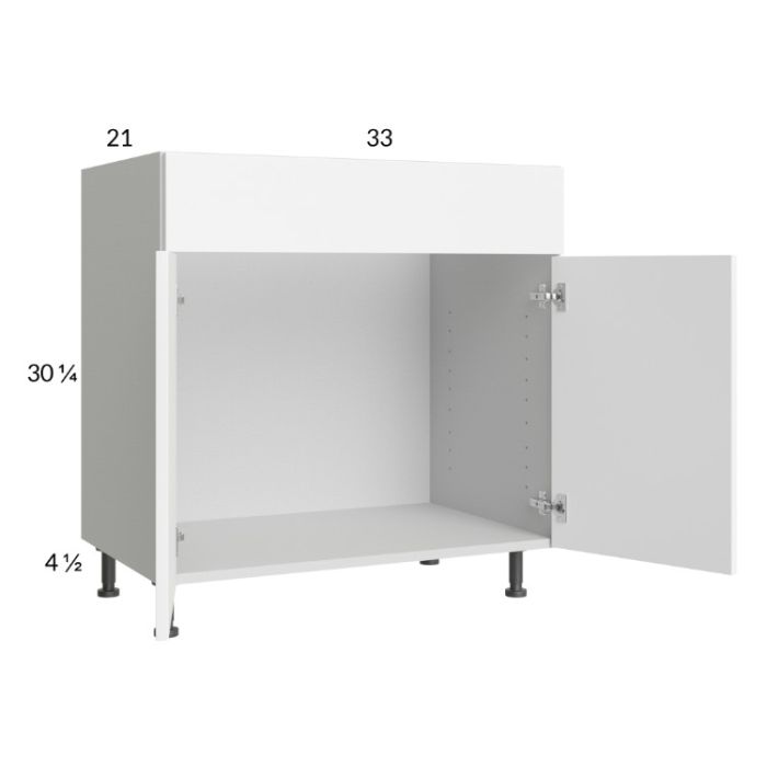 Euro Gloss White 33" Vanity Sink Base Cabinet